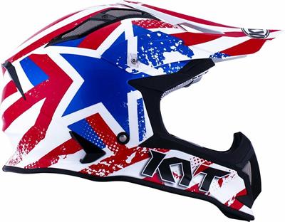 Casco KYT Strike Eagle Patriot Blu-Rosso L