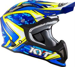 Casco KYT Strike Eagle Reef Blu-Giallo S