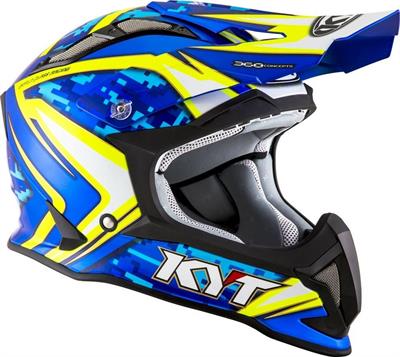 Casco KYT Strike Eagle Reef Blu-Giallo S