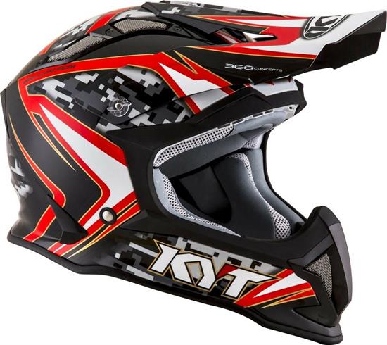 Casco KYT Strike Eagle Reef Nero-Rosso S