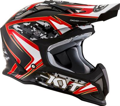 Casco KYT Strike Eagle Reef Nero-Rosso S