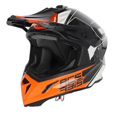 Casco Acerbis Steel Carbon Bianco Arancio S